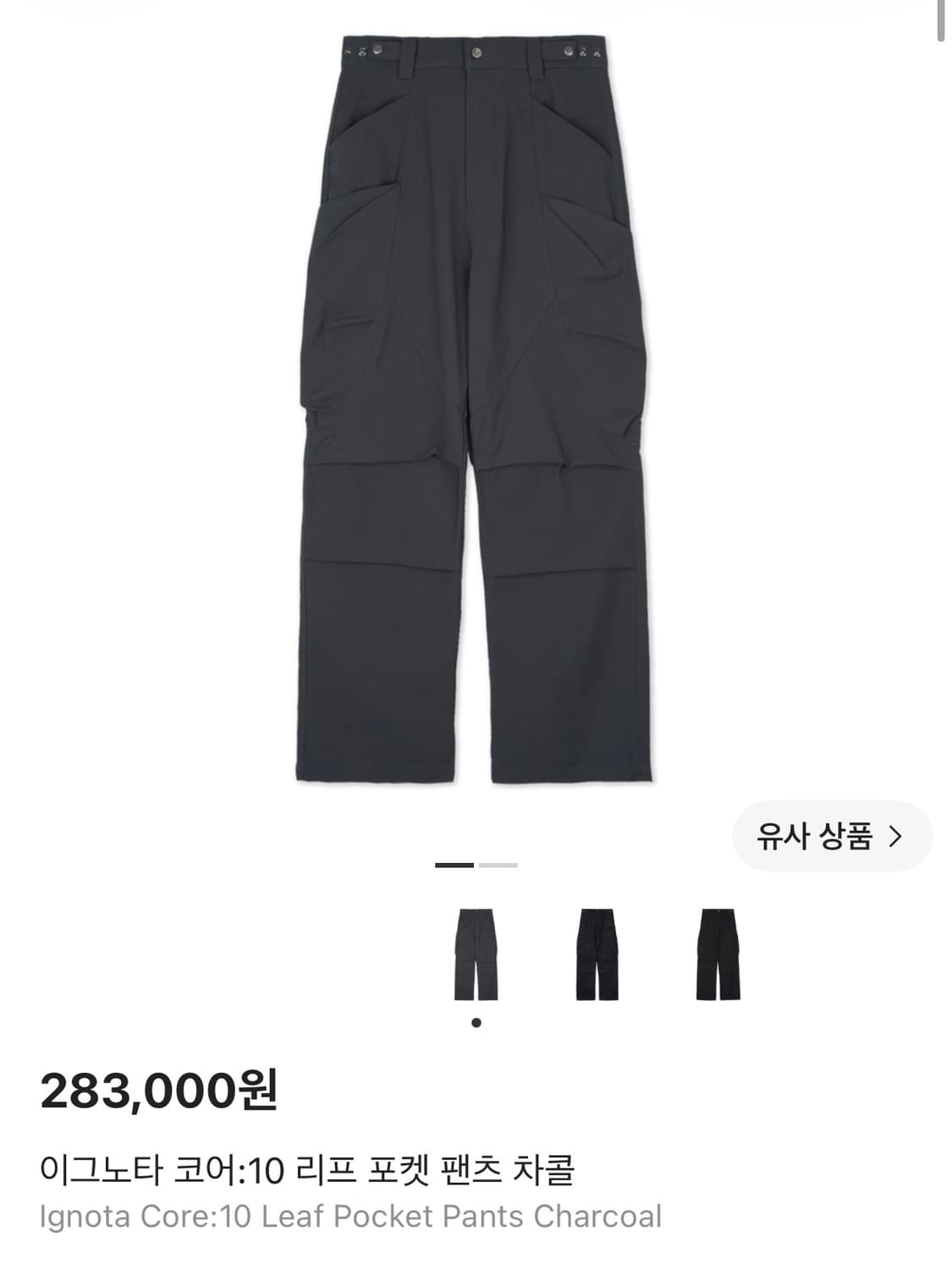 (S) 이그노타 코어 10 리프 포켓 팬츠 차콜 상품이미지1