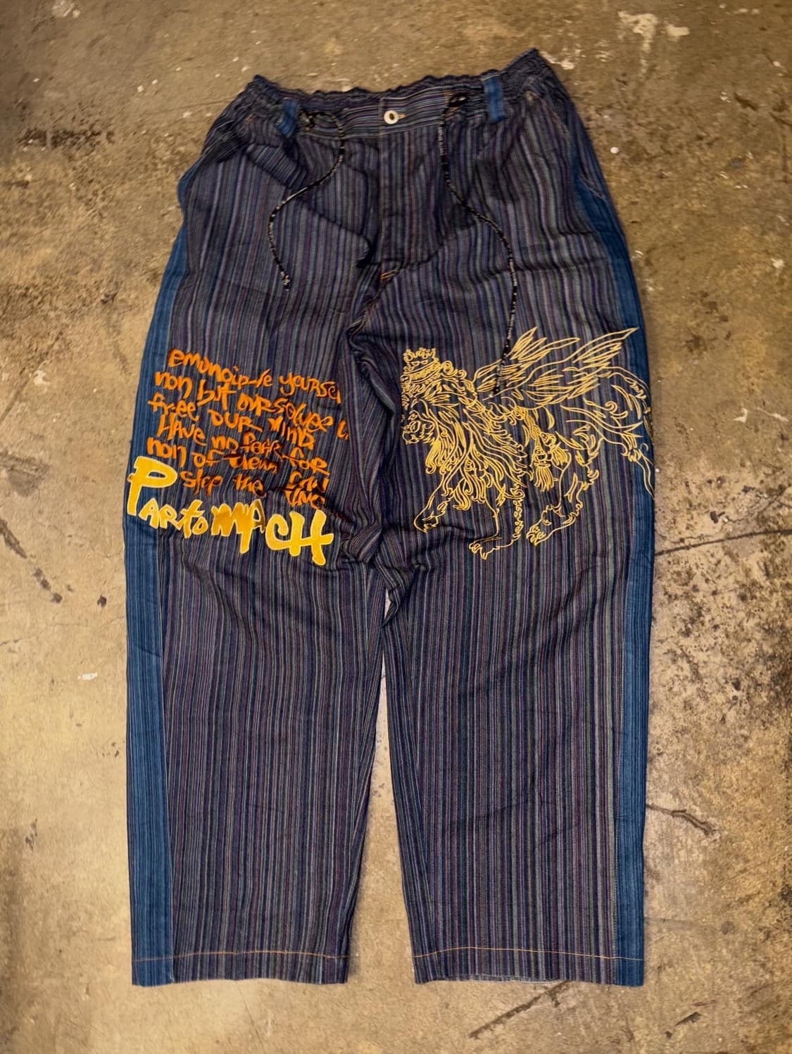 Hip-Hop Embroidery Stripe Denim Pants  상품이미지7