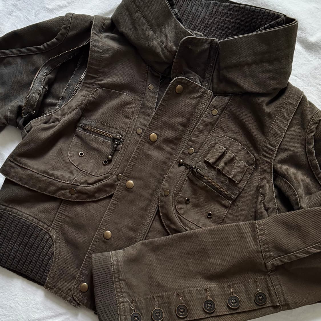 00's 해체주의 하이넥 아카이브 베스트 스터드 앤틱 자켓 y2k 상품이미지1