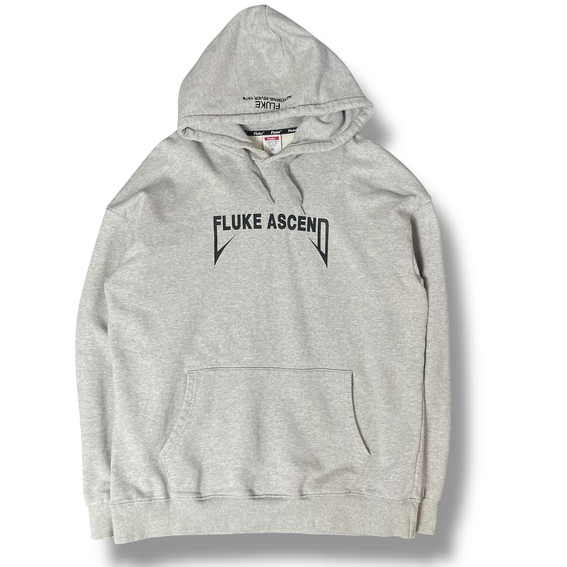 플루크미션 시그니쳐 빅 로고 그레이 후드티 XL 상품이미지1