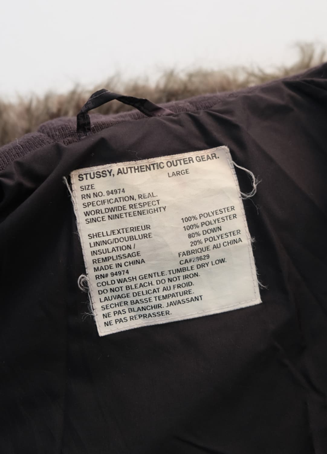 스투시 봄버 다운 점퍼 상품이미지10