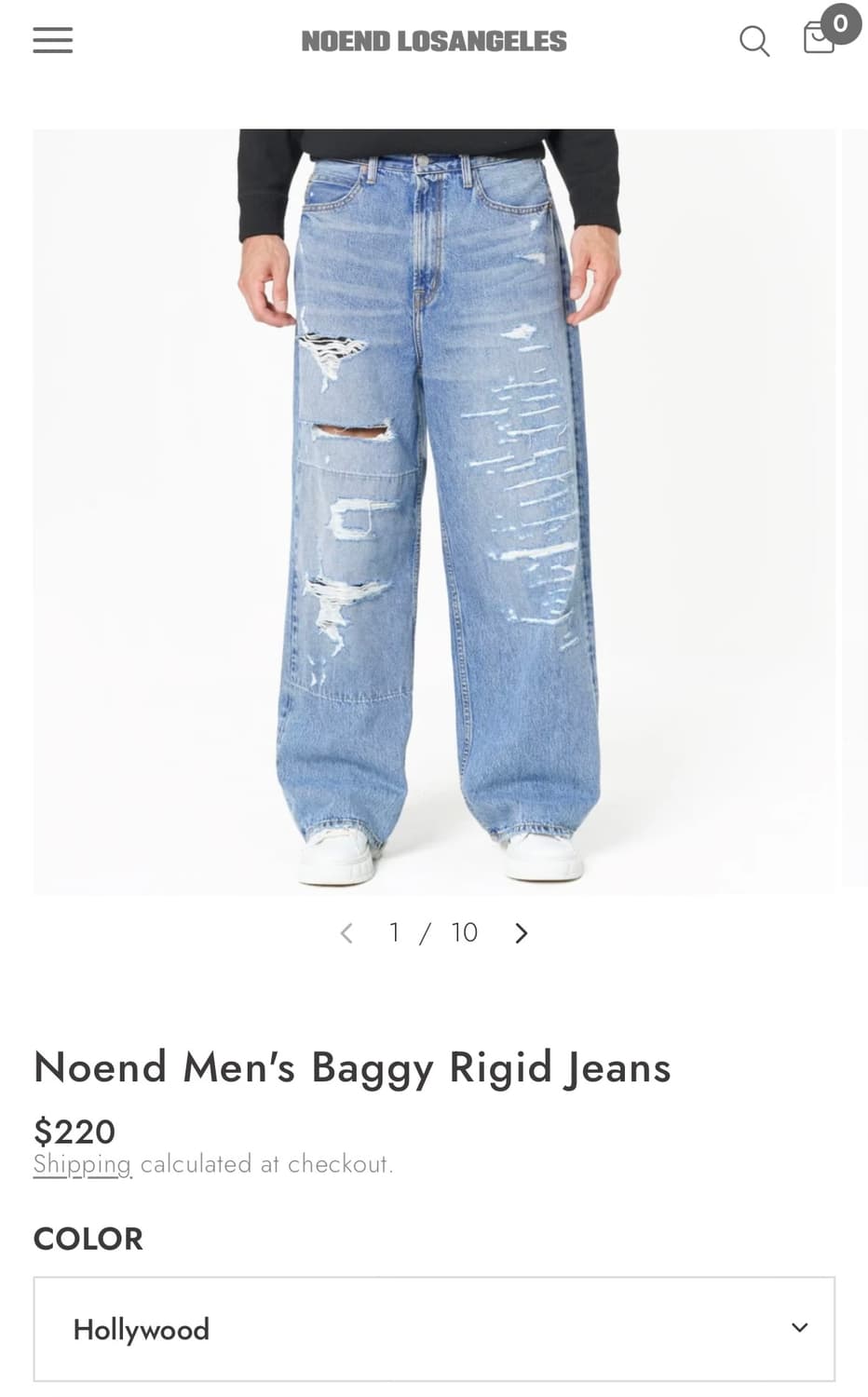 NOEND USA 와이드 디스트로이드 데님팬츠 32 상품이미지10