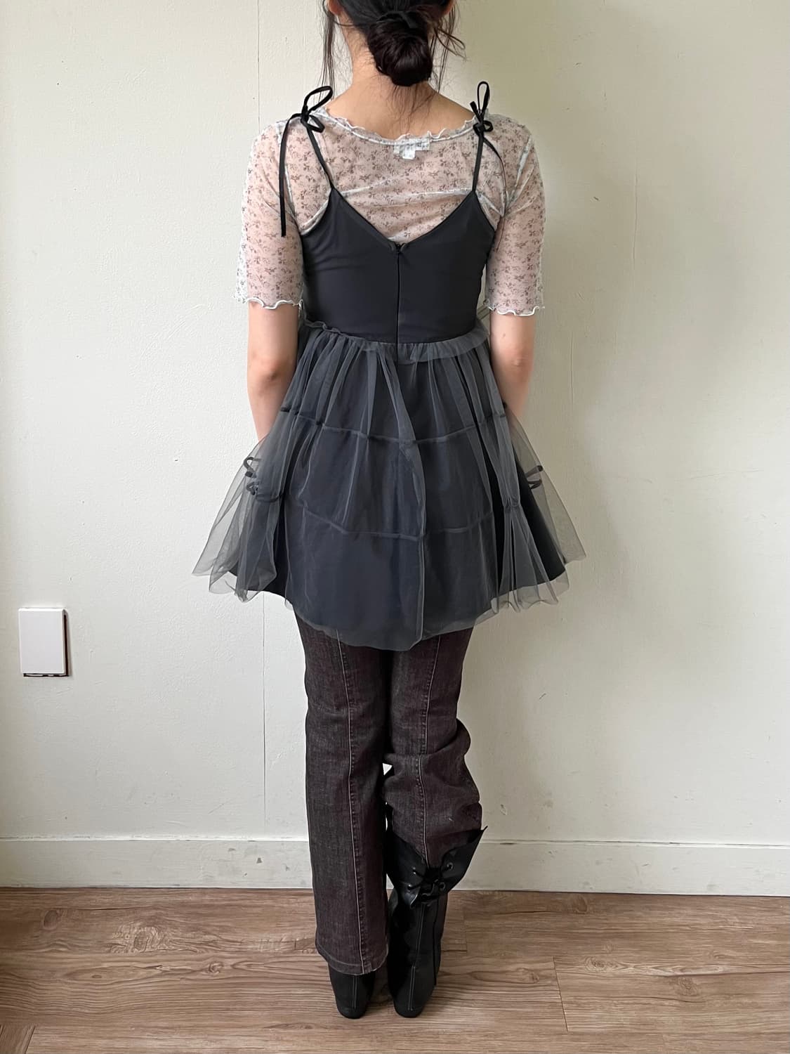 PHILLY 블랙 쉬폰 원피스 상품이미지10