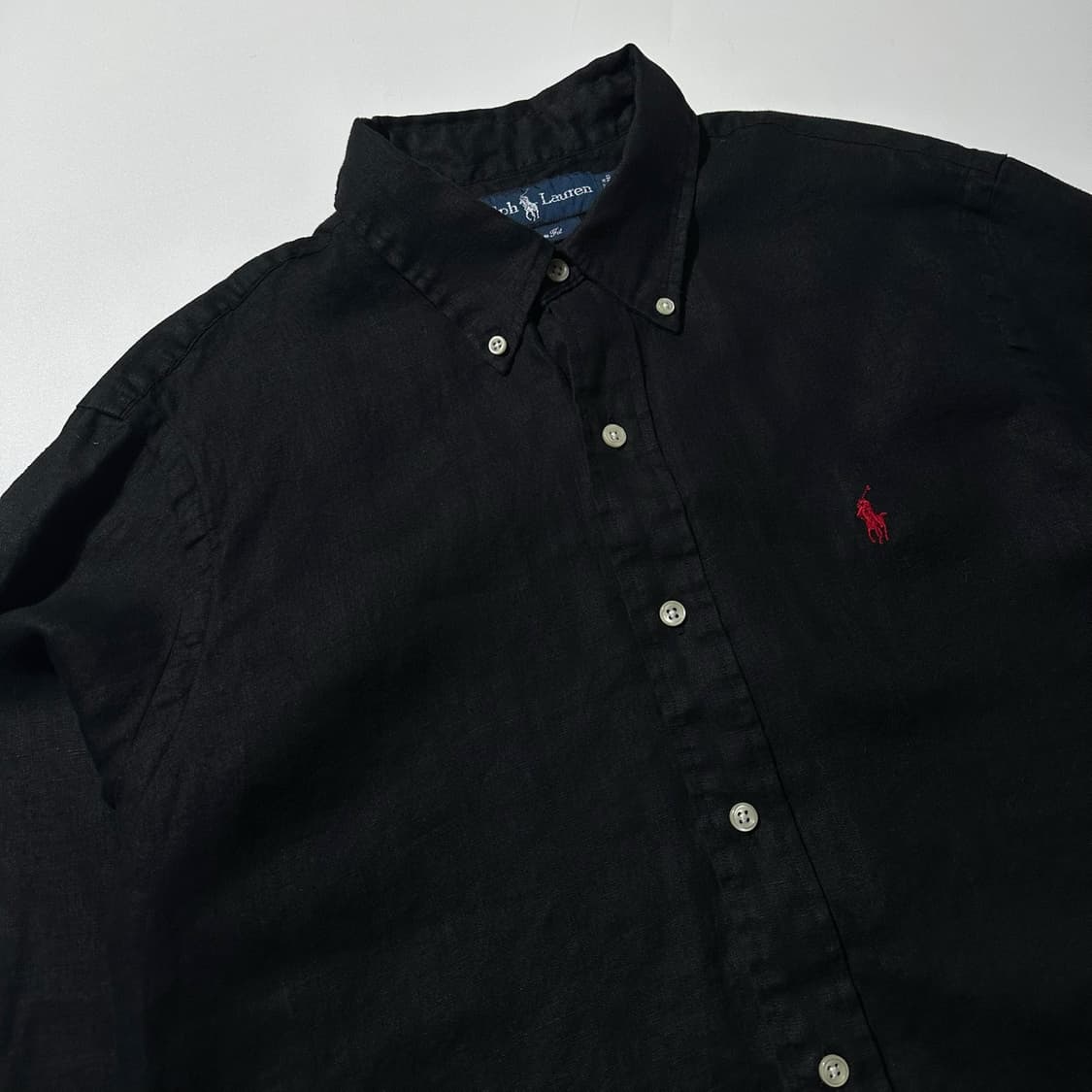 폴로 랄프로렌 린넨 셔츠 블랙 상품이미지3