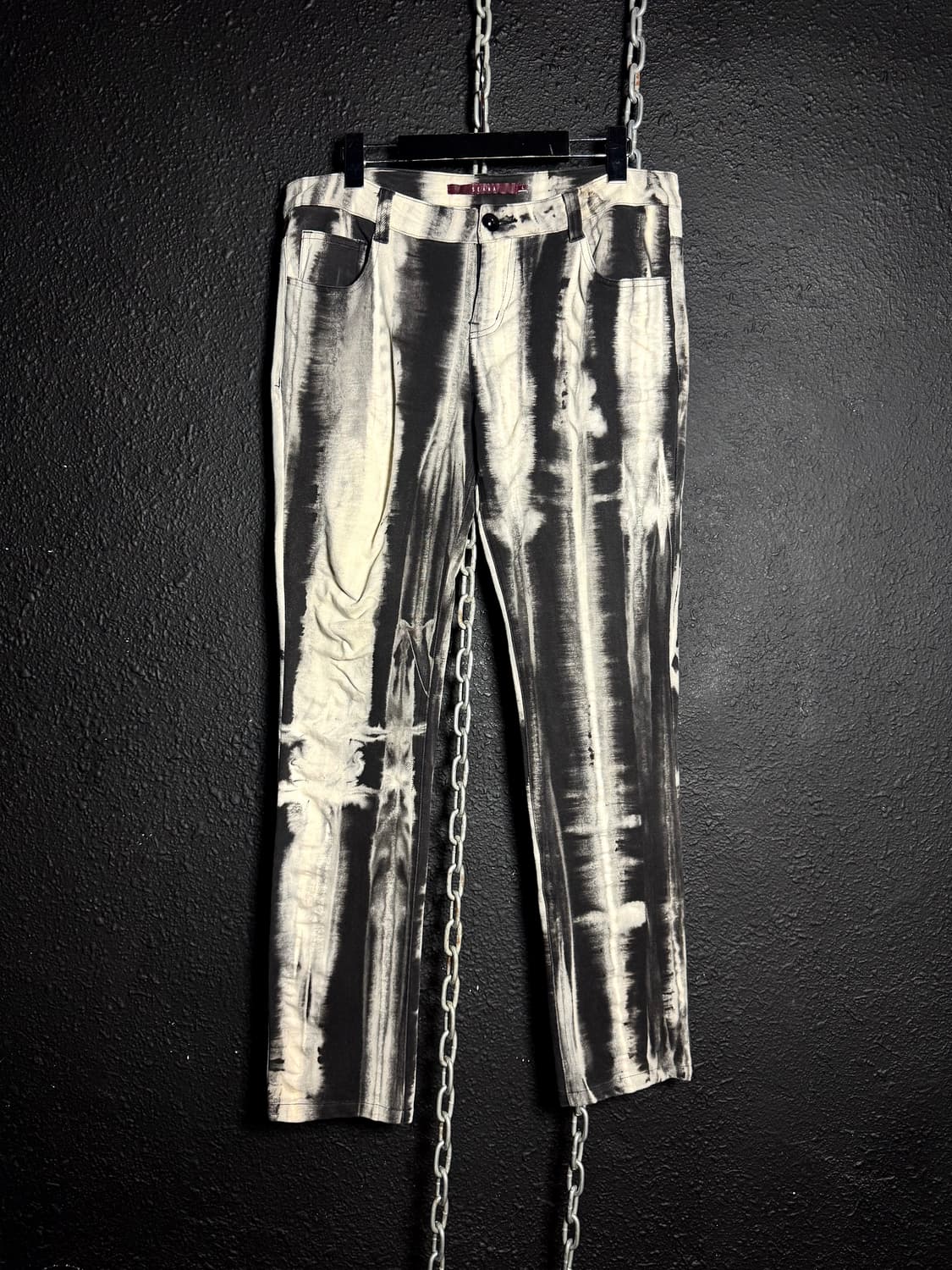 SEANA – Black & White Bleach Slim Pants  상품이미지1