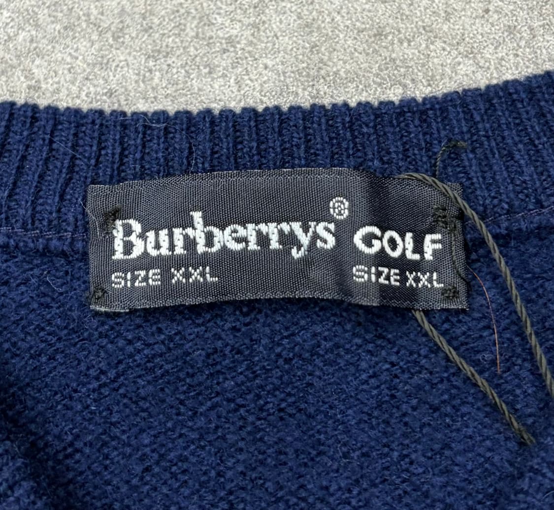 버버리 골프 네이비 V넥 니트 XXL 상품이미지7