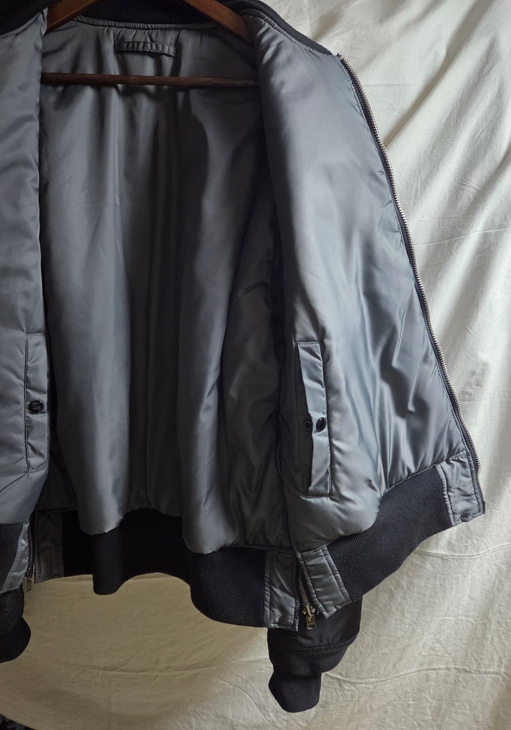 알파인더스트리 MA-1 루즈핏 사이드짚 블랙 L 상품이미지5