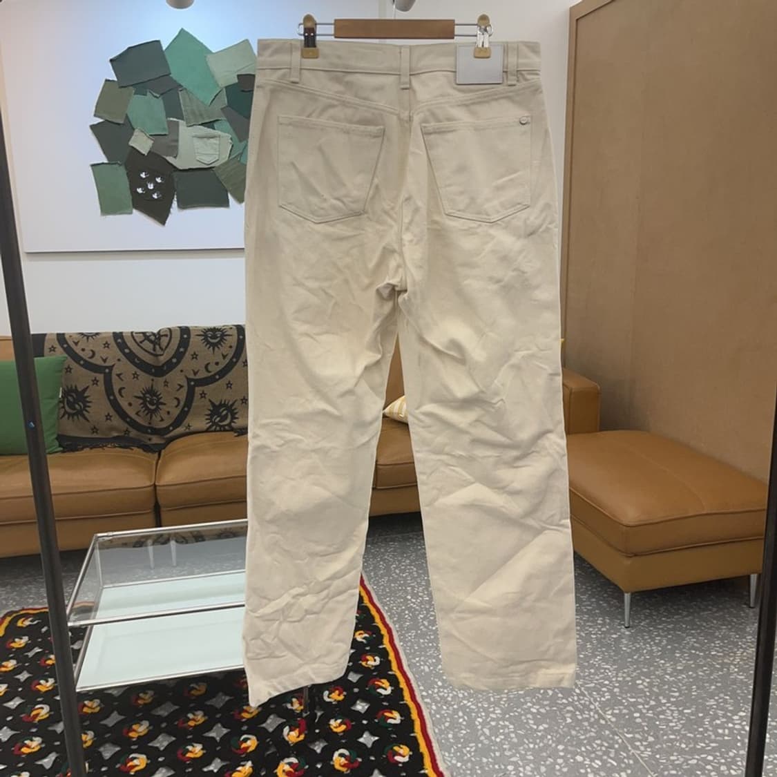 모드나인 빈티지 와이드 크림 코튼팬츠 31인치 C07710 상품이미지4