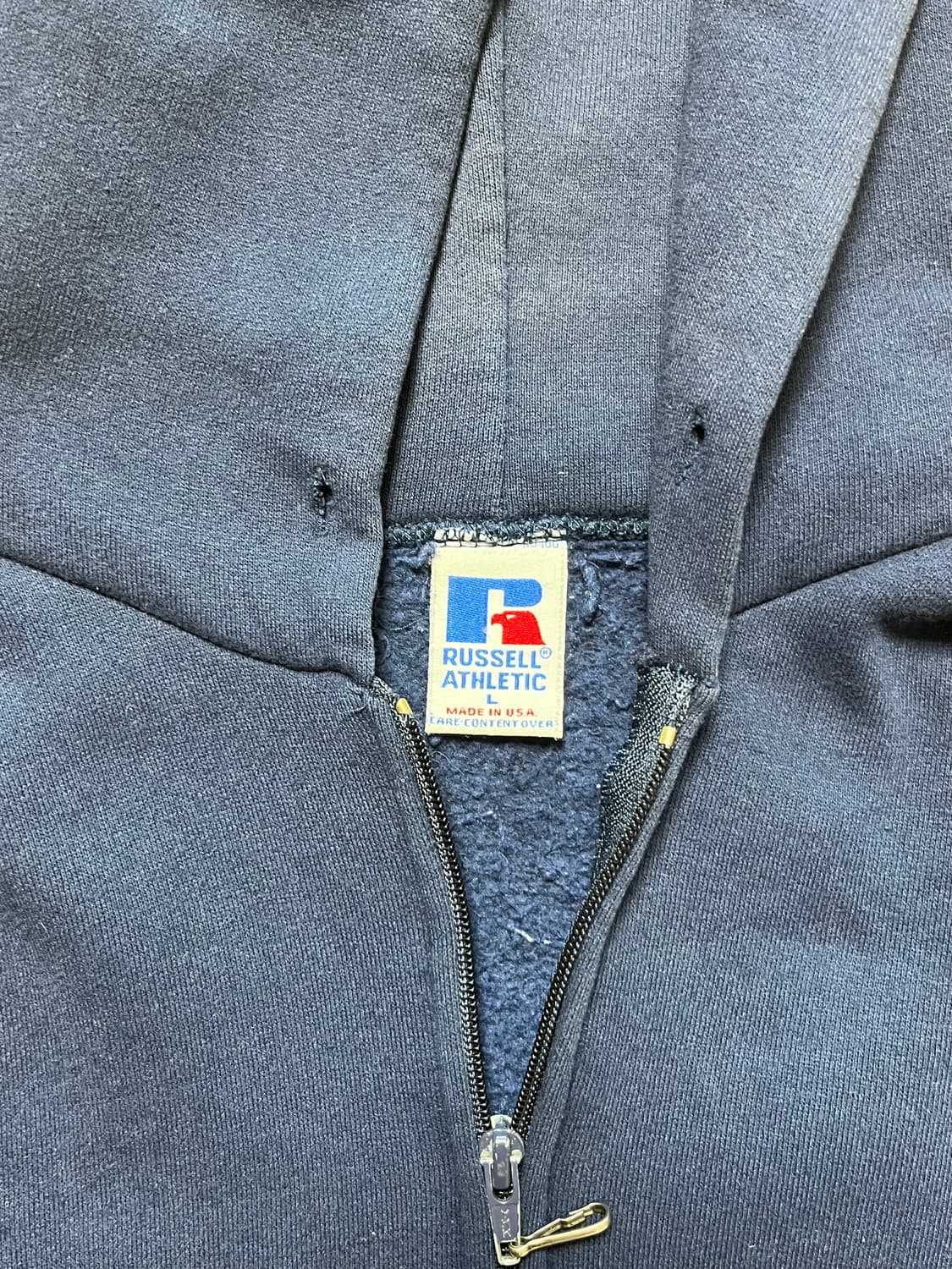 빈티지 USA 러셀 후드집업 L 네이비 상품이미지3