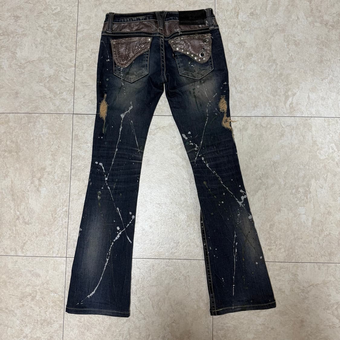 웨스턴 프린팅 로우라이즈 부츠컷 팬츠  상품이미지1