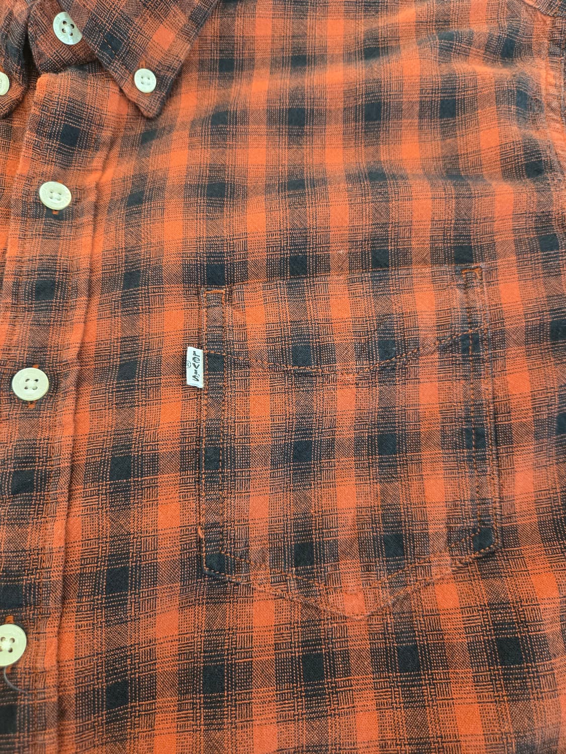 리바이스 레드 블랙 체크 셔츠 L 상품이미지5