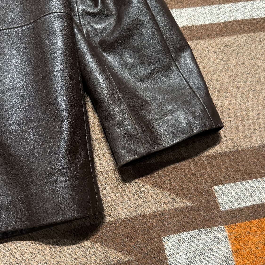 페시타 양가죽 자켓 브라운 L 램스킨 카 코트 상품이미지5