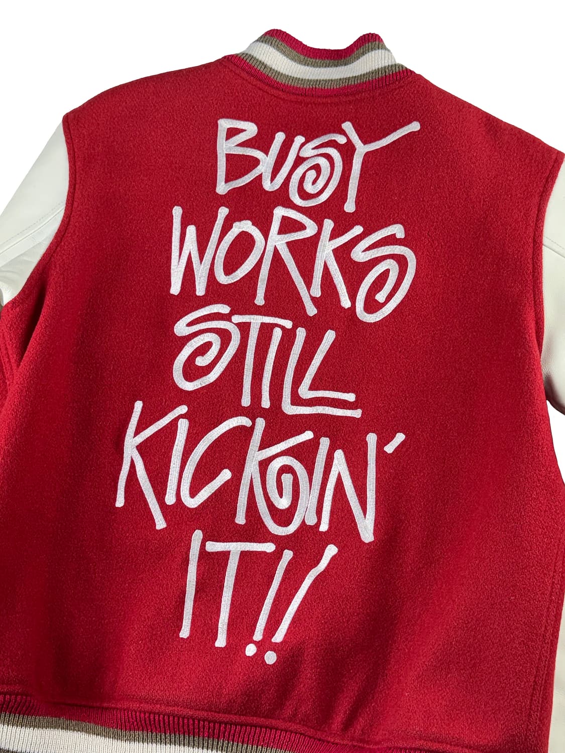 스투시 x 베이프 바시티 자켓 레드 13FW 상품이미지3