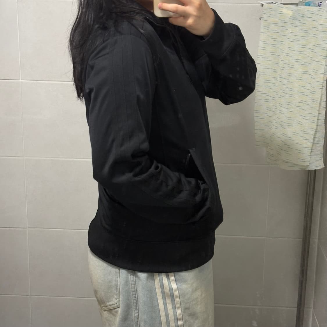 아디다스 올블랙 삼선 져지 M 95 상품이미지4