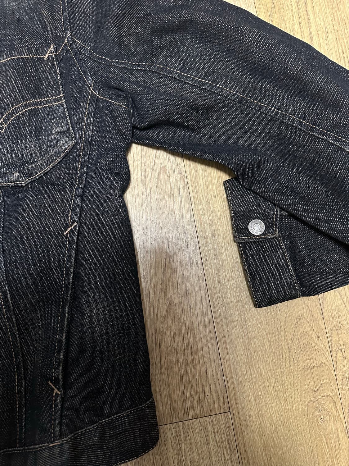 리바이스 00s 걸스핏 흑청 크롭 라이더 자켓 55 상품이미지7