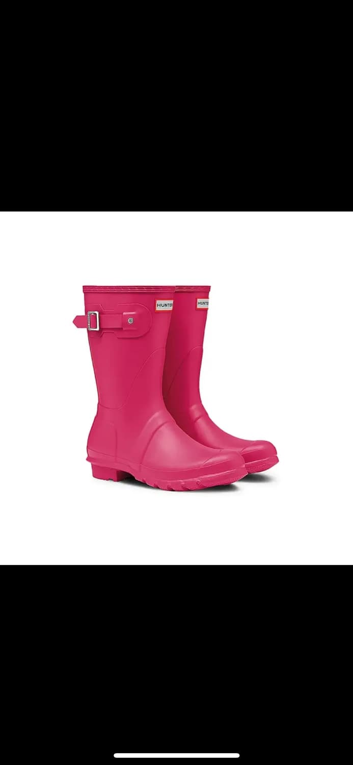 헌터 핑크 부츠 미디부츠 미들부츠 레인부츠 오리지날 숏 상품이미지1
