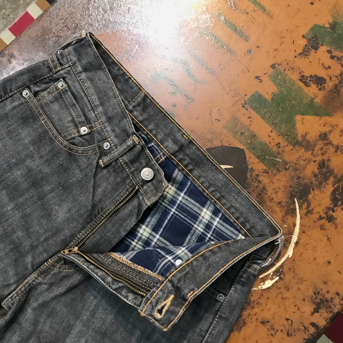 리바이스 505 흑청 데님 팬츠 허리 30  상품이미지4