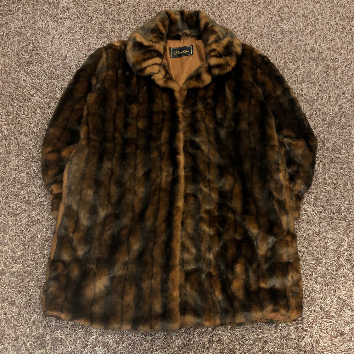 빈티지 브라운 페이크 퍼 자켓 실측 상품이미지1
