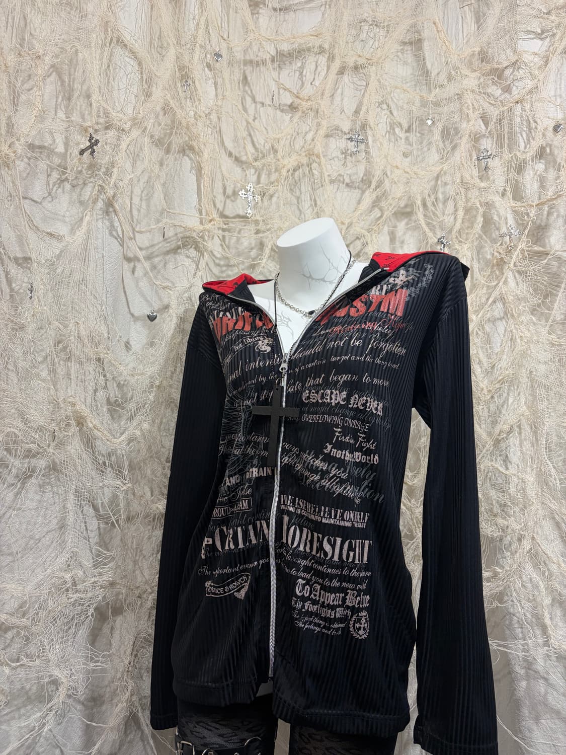 PUNK Glitter Stripe Hoodie Zip up 상품이미지5