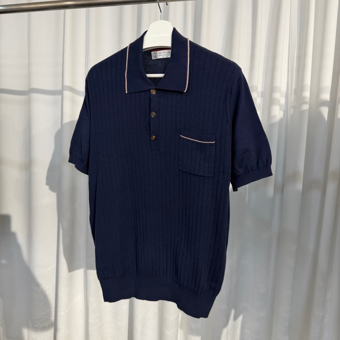 A+ / 54 (110) 브루넬로 쿠치넬리 코튼 니트 카라티 상품이미지2