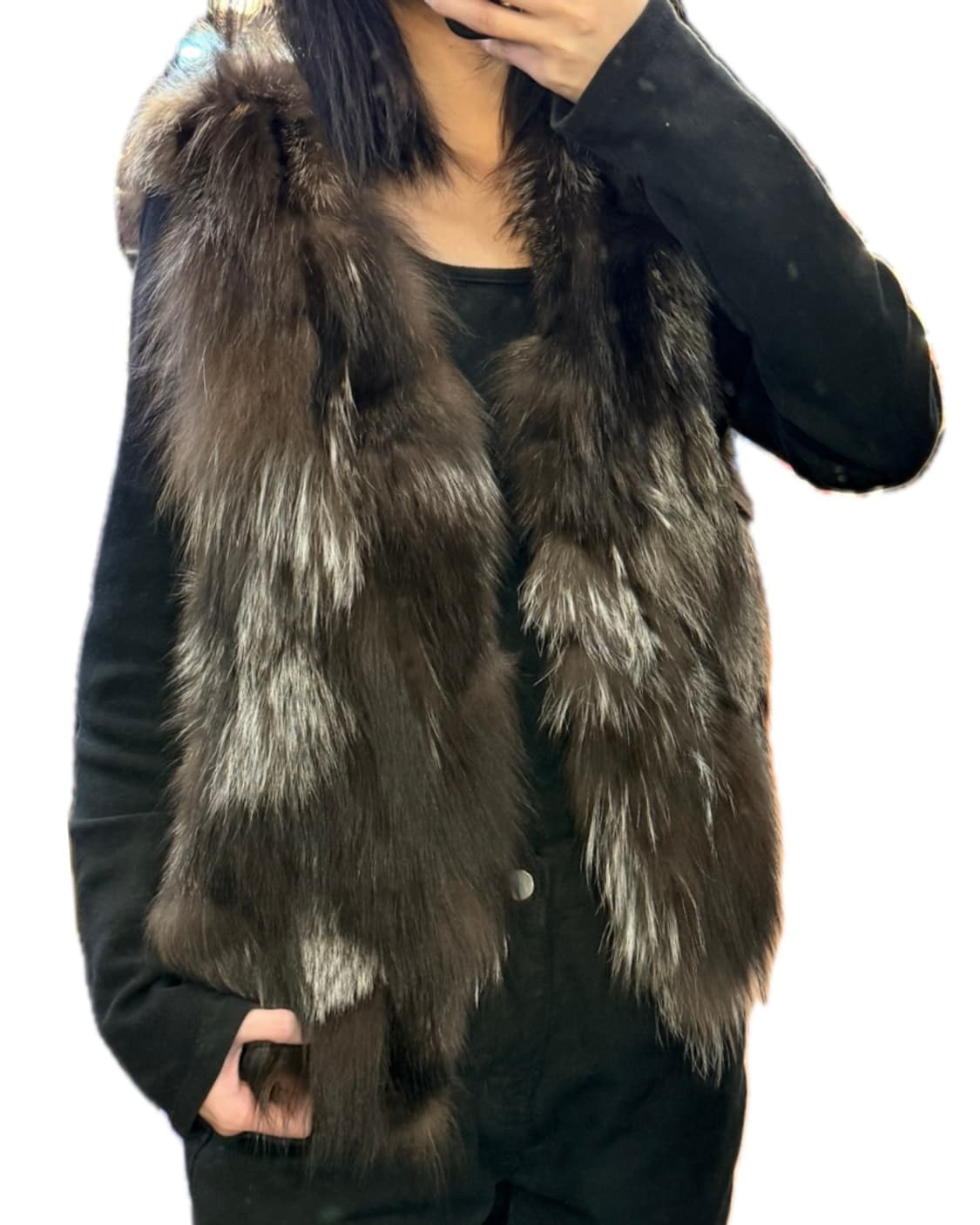 Fox fur 퍼 양가죽 조끼  상품이미지1