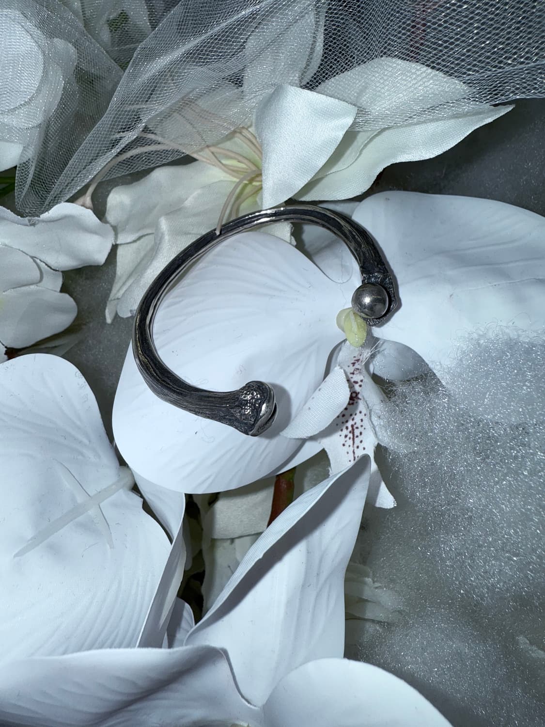 stering silver bone bangle 상품이미지1