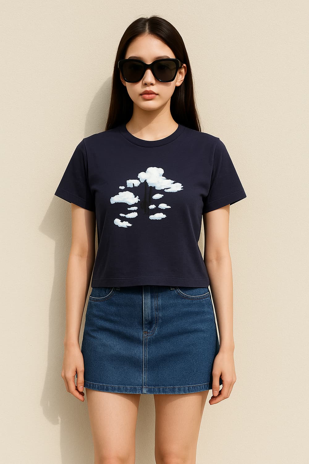 칼라거펠트. 여자 프린트 코튼 티셔츠_55 상품이미지1