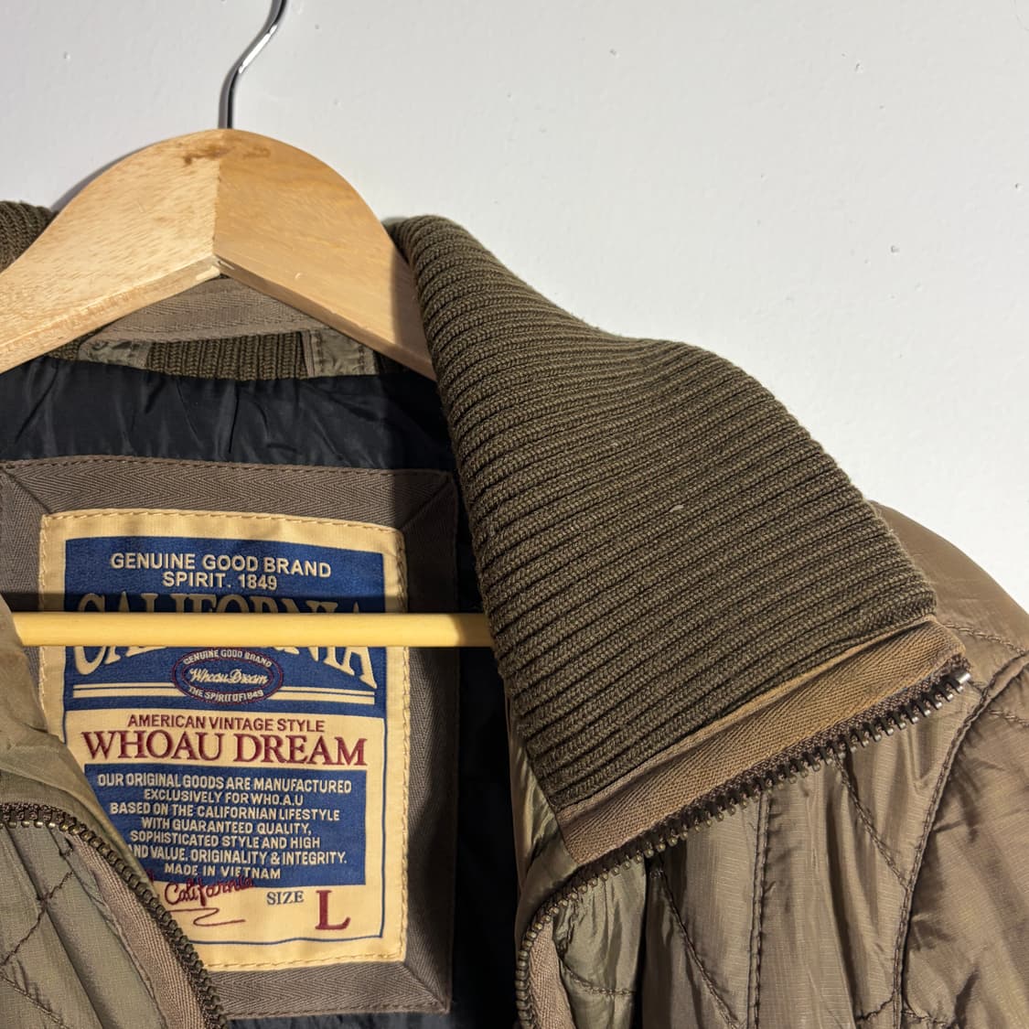 WHOAU 후아유 퀼팅 카키 집업 자켓 (L) 상품이미지4