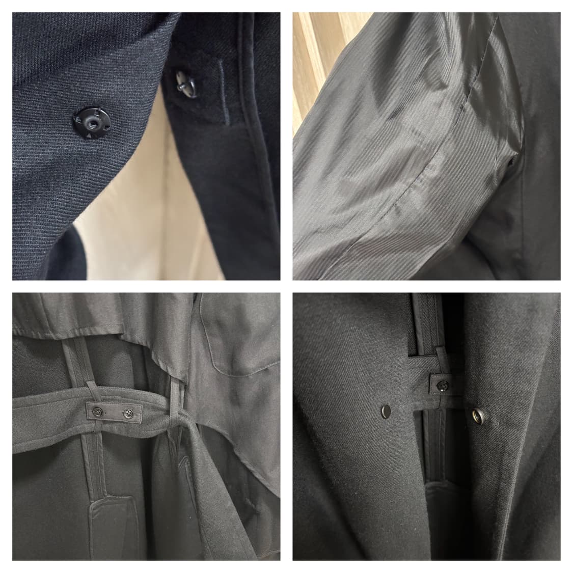 타임옴므 울블렌드 오버핏 벨티드 롱코트95~100/블랙 상품이미지6