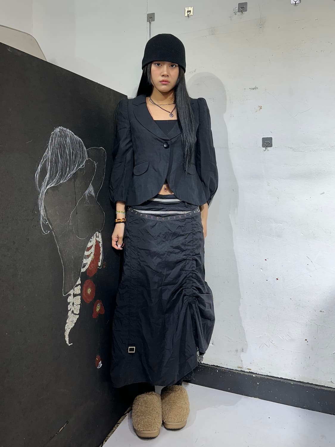 아르마니 꼴레지오니 셔링 버튼 블레이저 고딕 크롭 자켓 M 상품이미지1