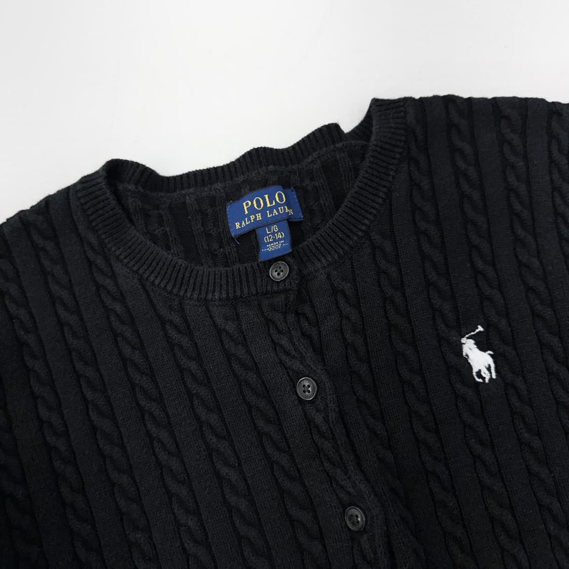 폴로 신형 포니 꽈배기 가디건 블랙 상품이미지3
