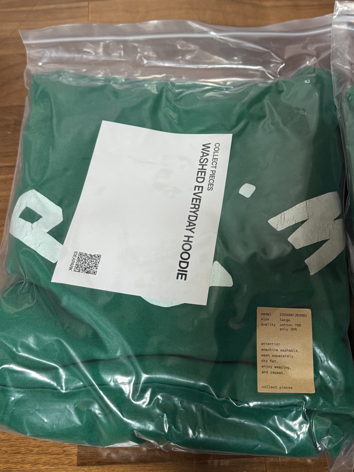 컬렉트피시스 후드티 그린 M/L 상품이미지3