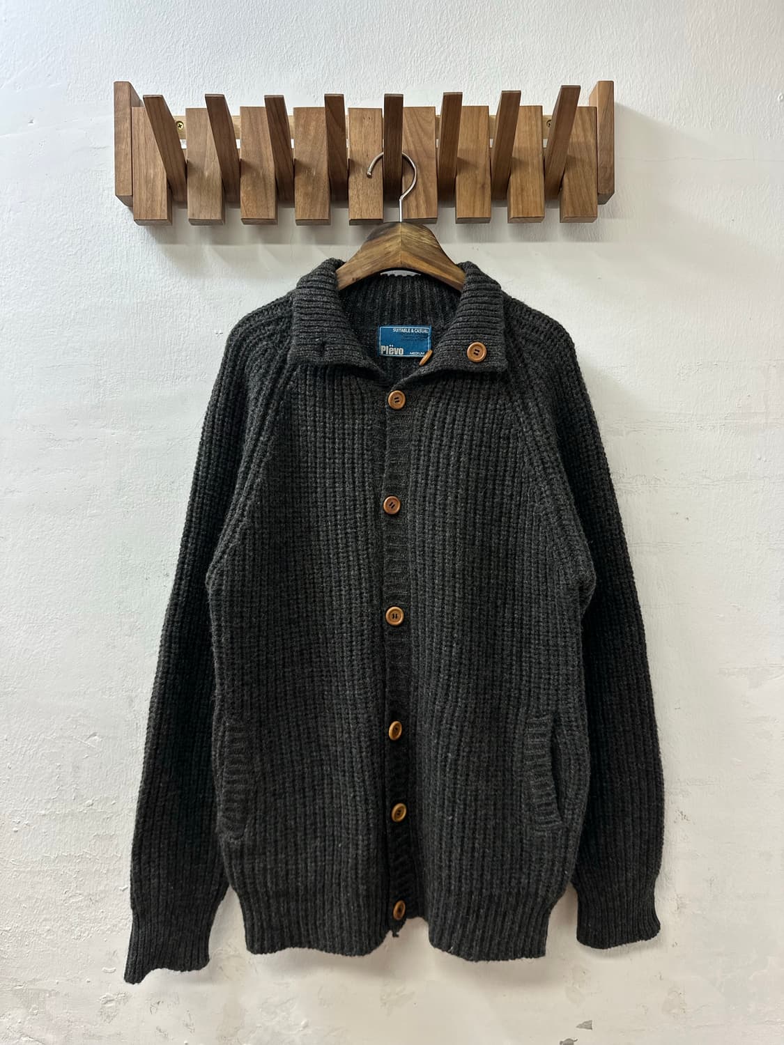 일본빈티지 PLEVO 울100% 니트 스웨터 가디건  상품이미지1