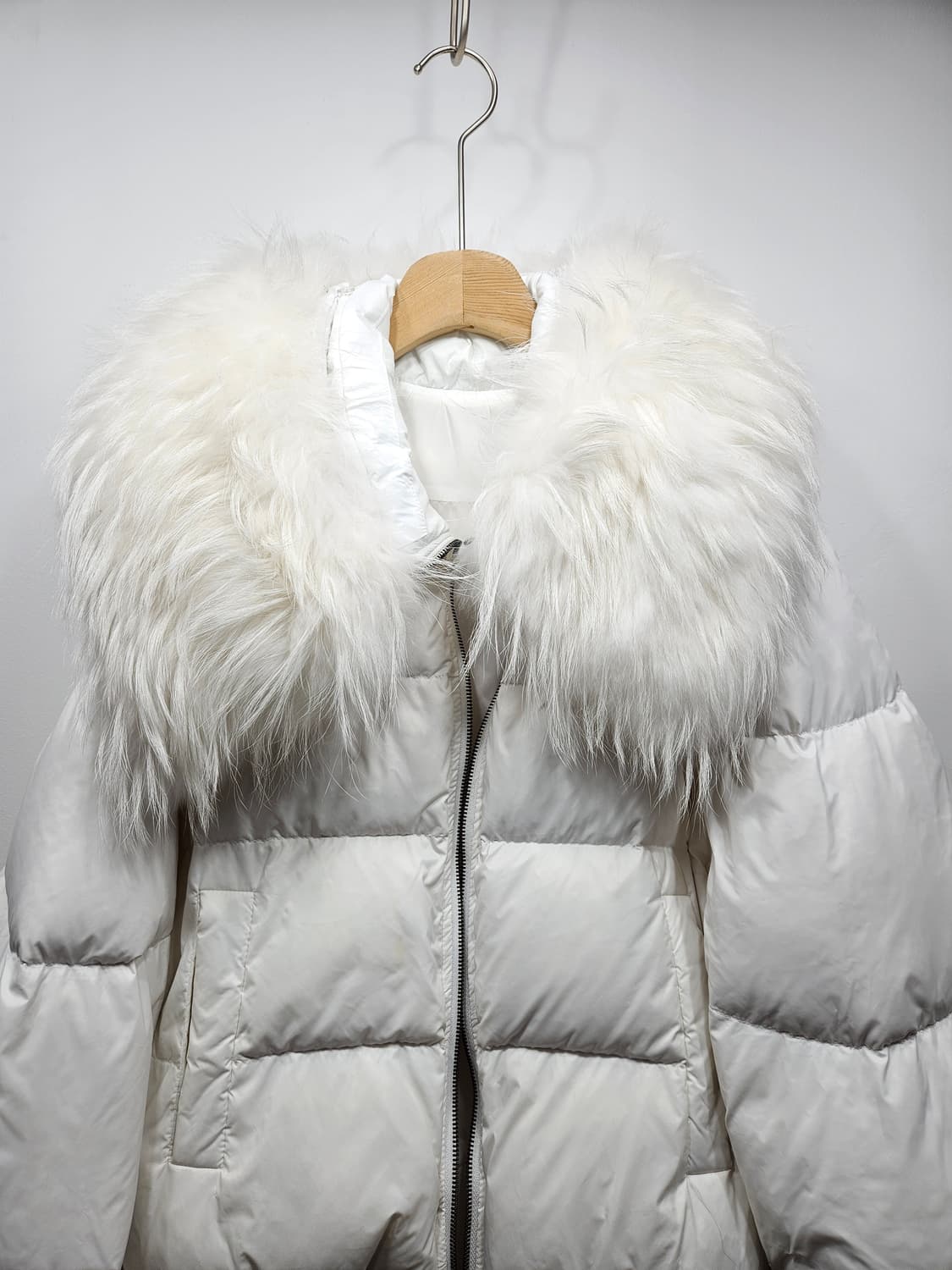 화이트 폭스 퍼카라 오리털 숏패딩M 상품이미지3