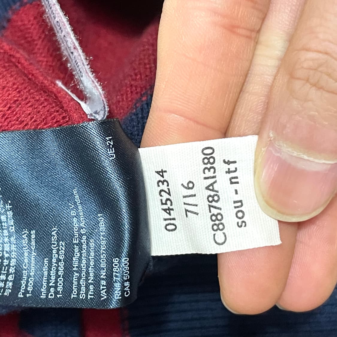 타미힐피거 네이비 스트라이프 면 니트 남성M 상품이미지5