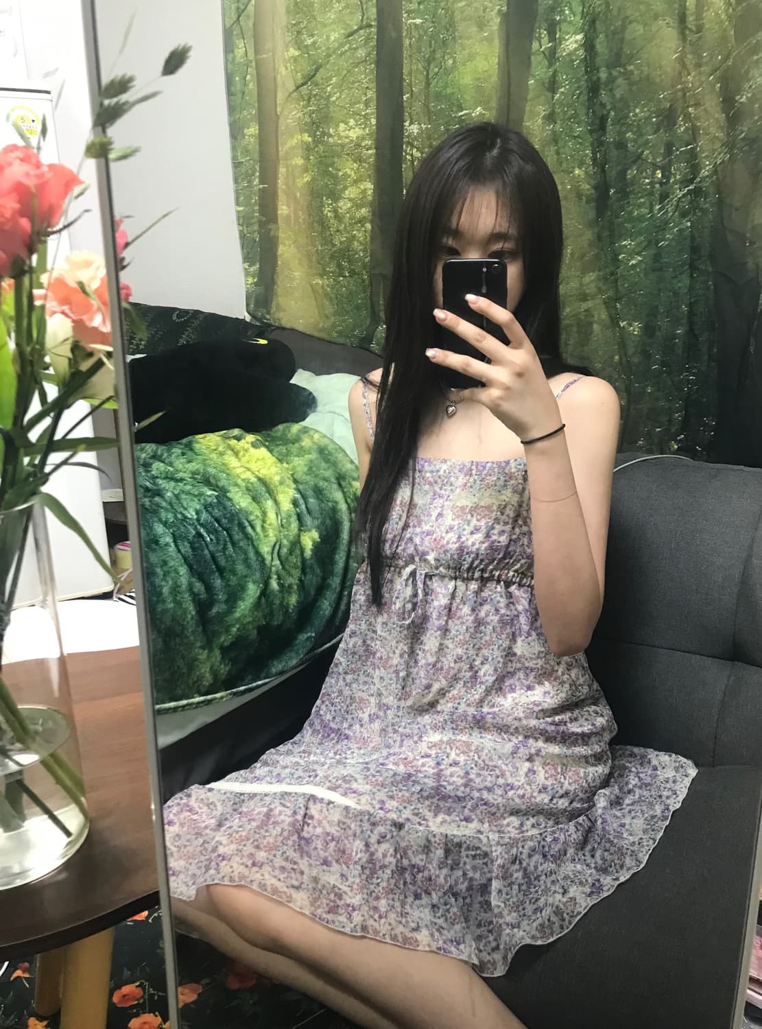 백예린깔 라벤더 플라워 원피스 상품이미지1