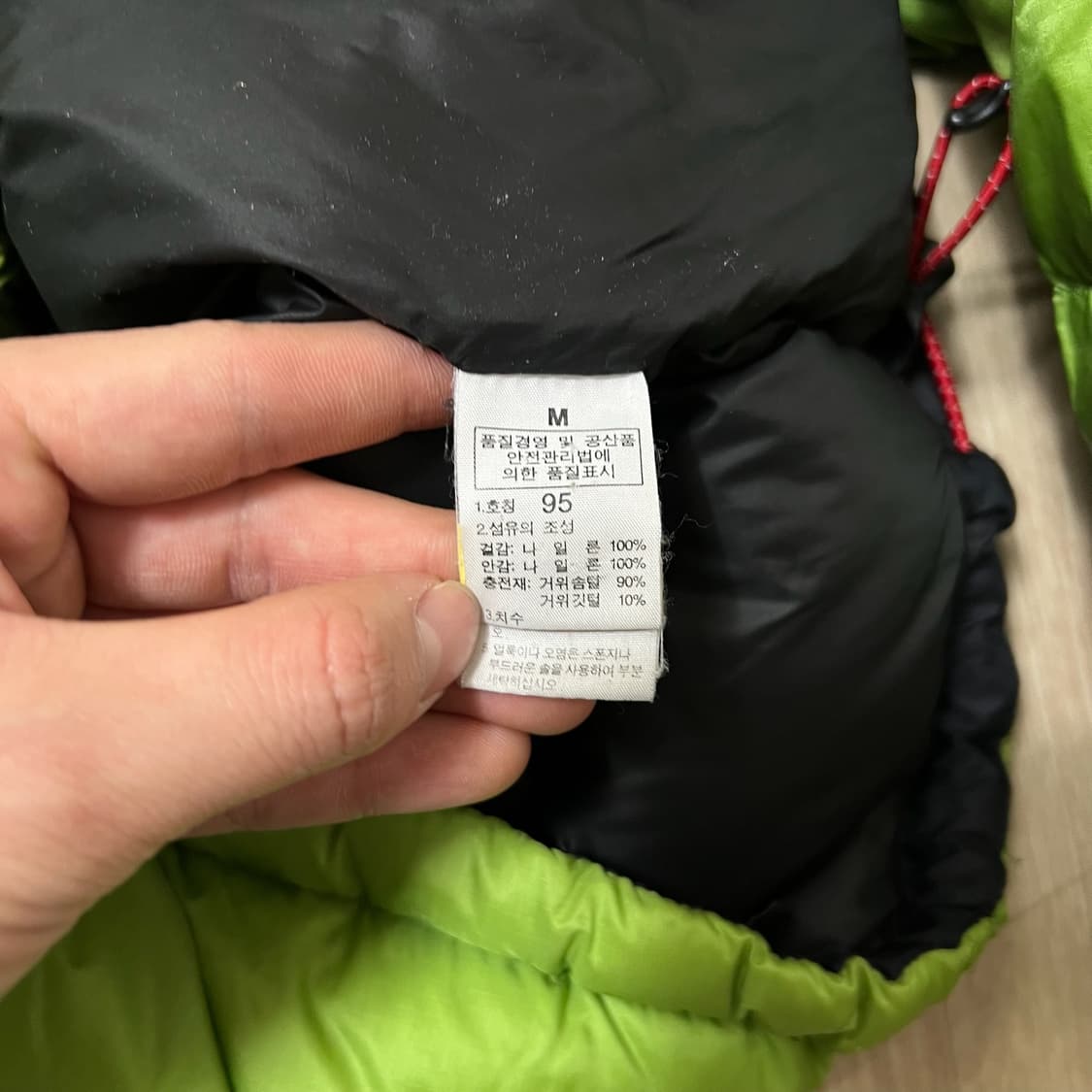노스페이스 써밋시리즈 구스다운 800 그린 눕시 패딩 M/95  상품이미지7