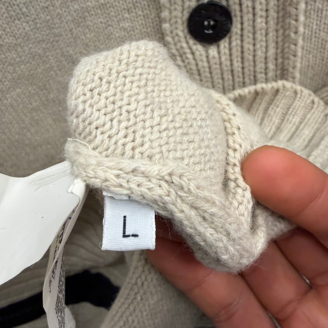 스톤아일랜드 아이보리 니트 가디건 자켓 L 상품이미지10