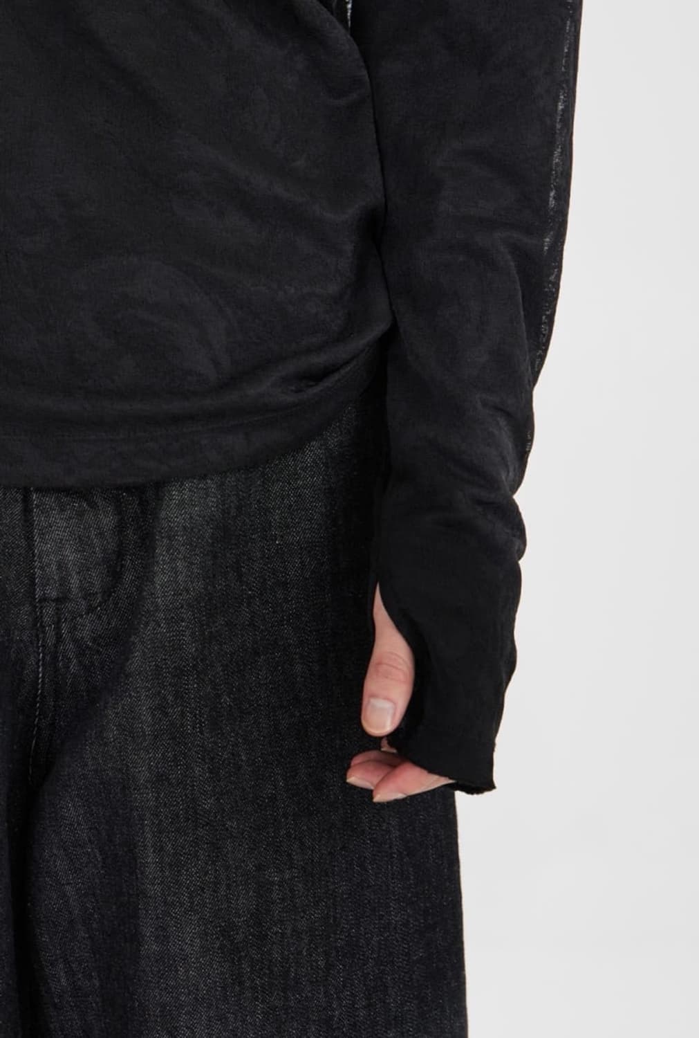 유스 youth 핑거홀 이너 터틀넥 블랙 상품이미지3