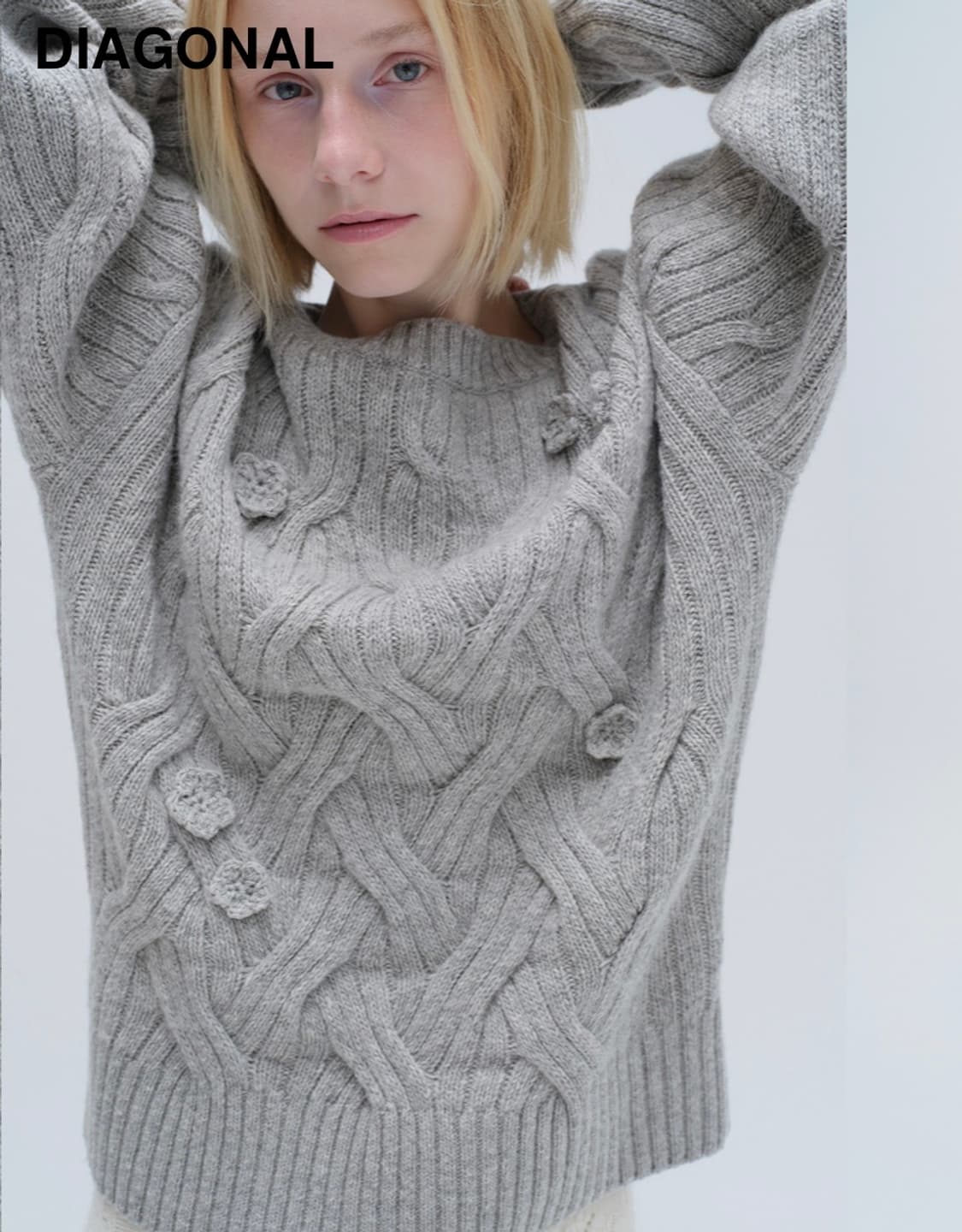 다이애그널 케이블 니트 cable knit 상품이미지2