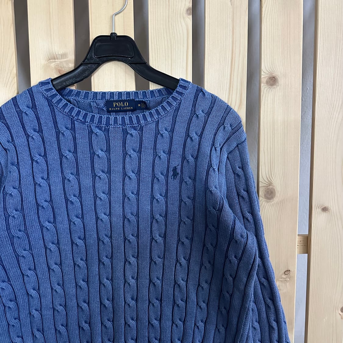 (M) 폴로 랄프로렌 블루 케이블 니트 스웨터 상품이미지4