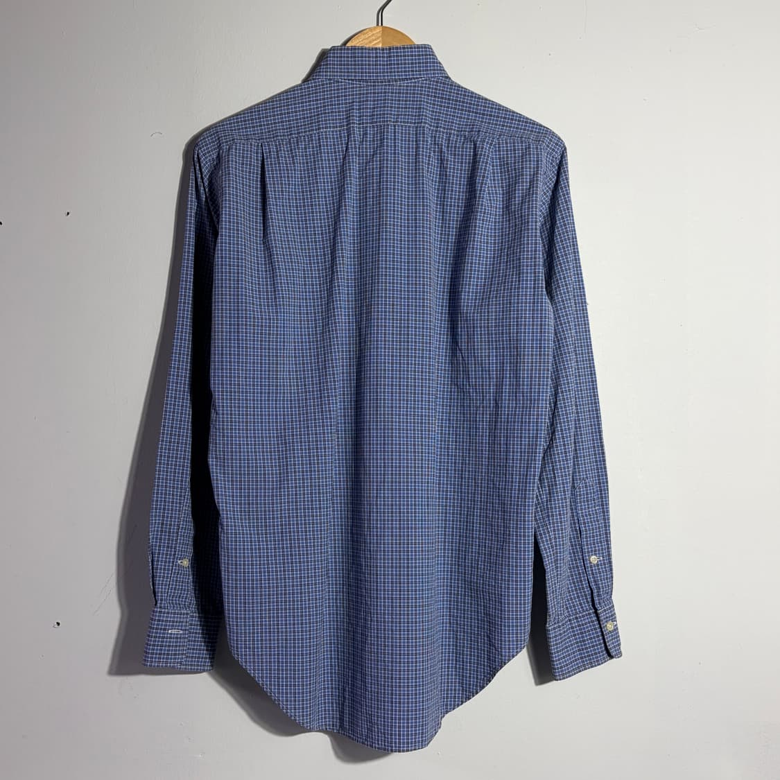 폴로 랄프로렌 빈티지 블루 미니 체크 셔츠 (무료배송) 상품이미지3