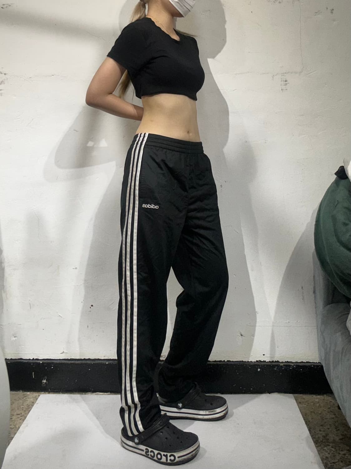 아디다스 블랙 화이트 삼선 트레이닝 팬츠  상품이미지1