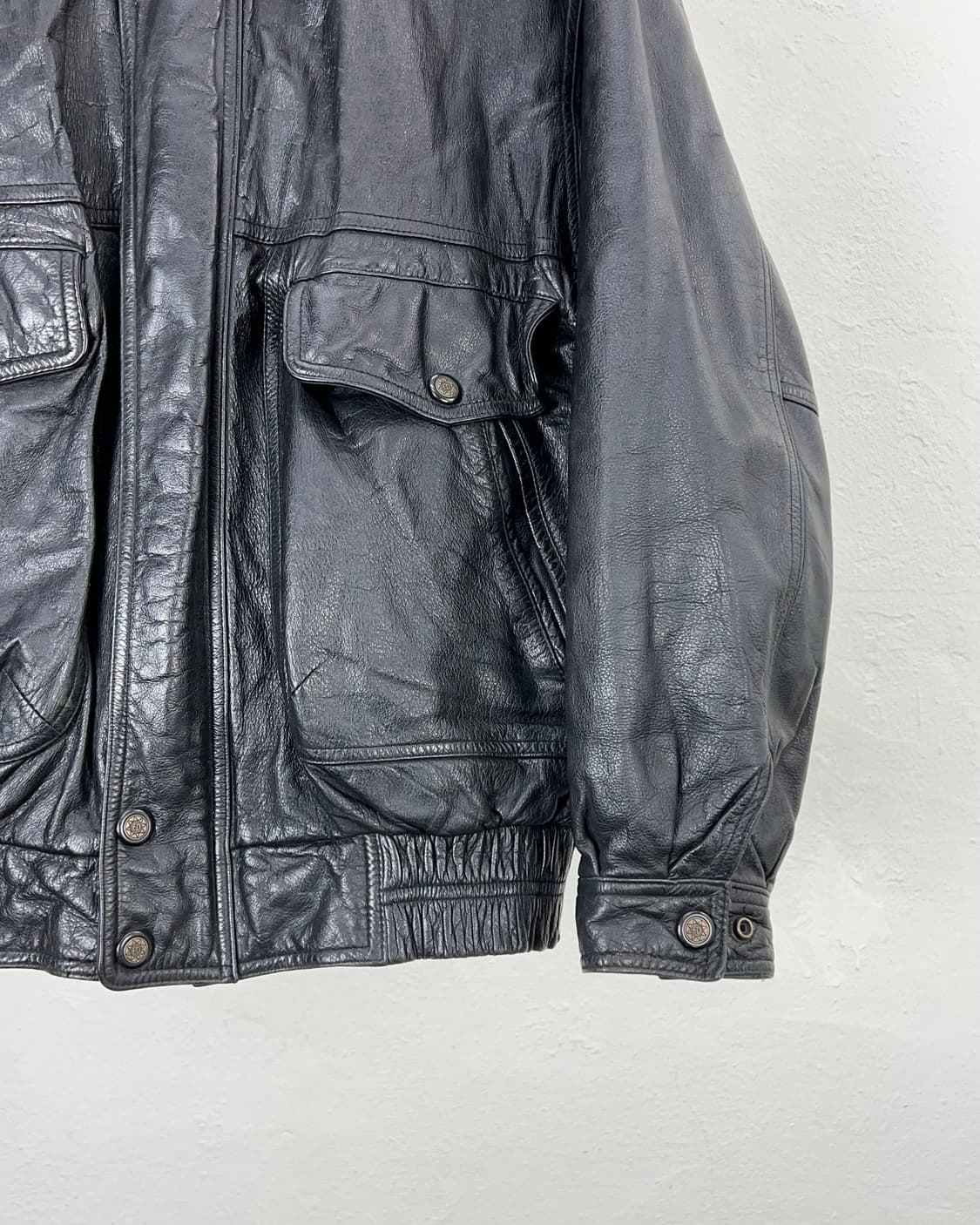 에드윈 블랙 트윈 포켓 레더 자켓 상품이미지5