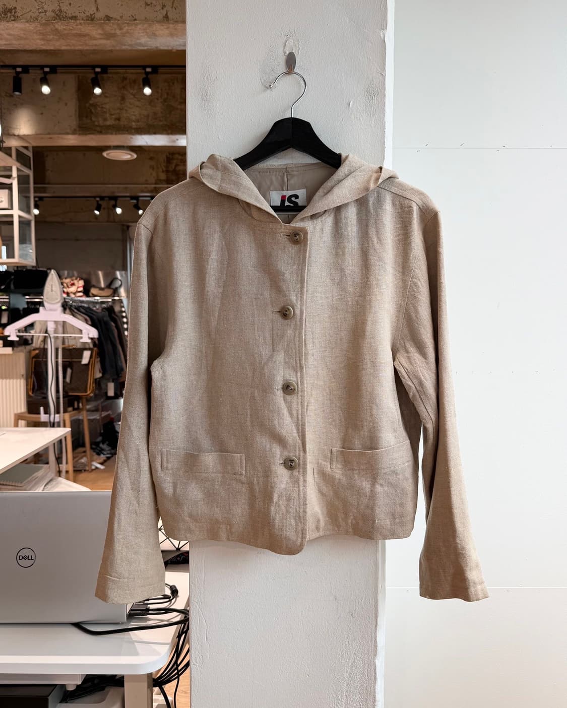 이세이미야케 브라운 린넨 크롭 후디 자켓  상품이미지2