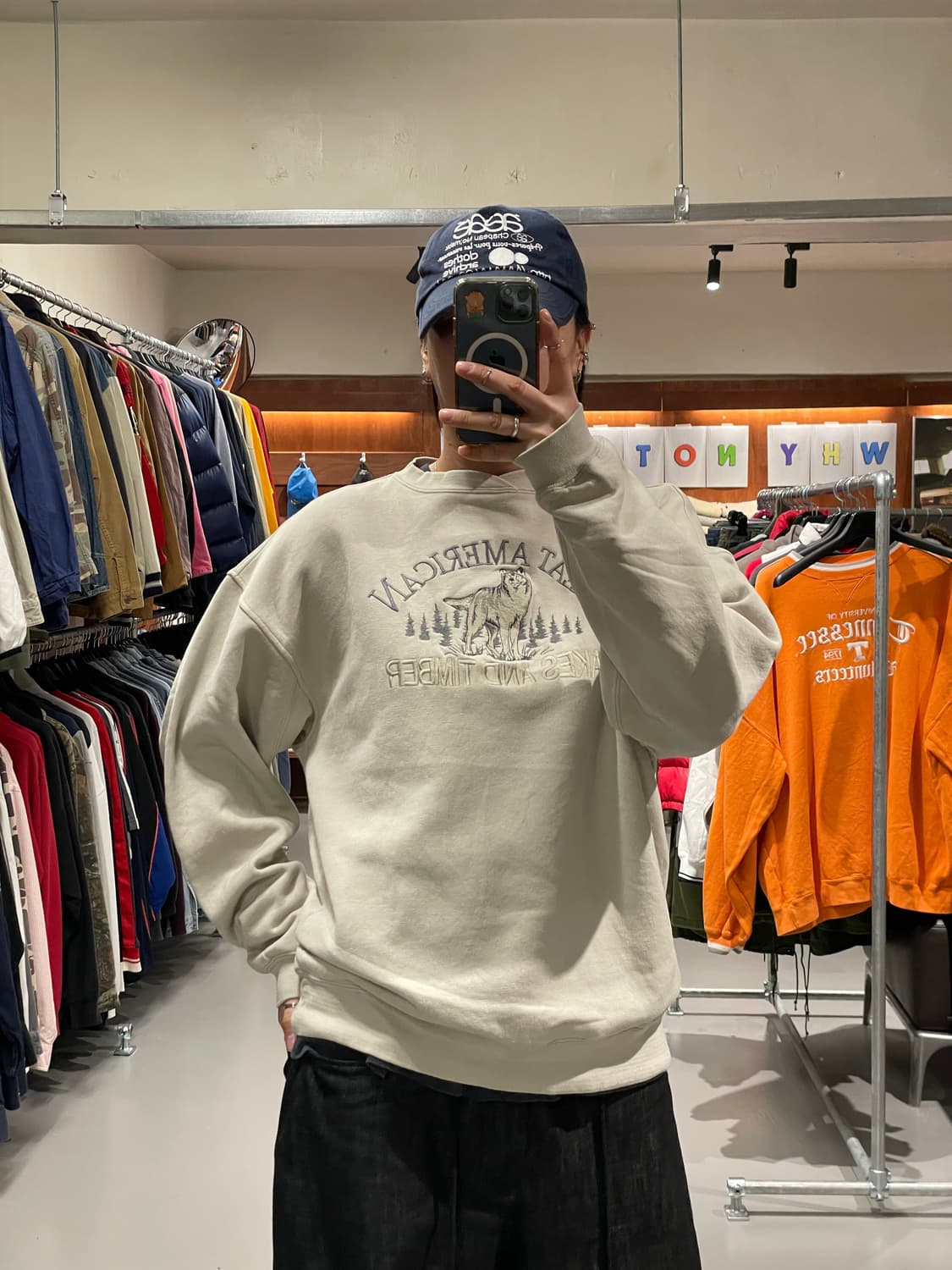 90‘s 늑대 자수 맨투맨 티셔츠   상품이미지1