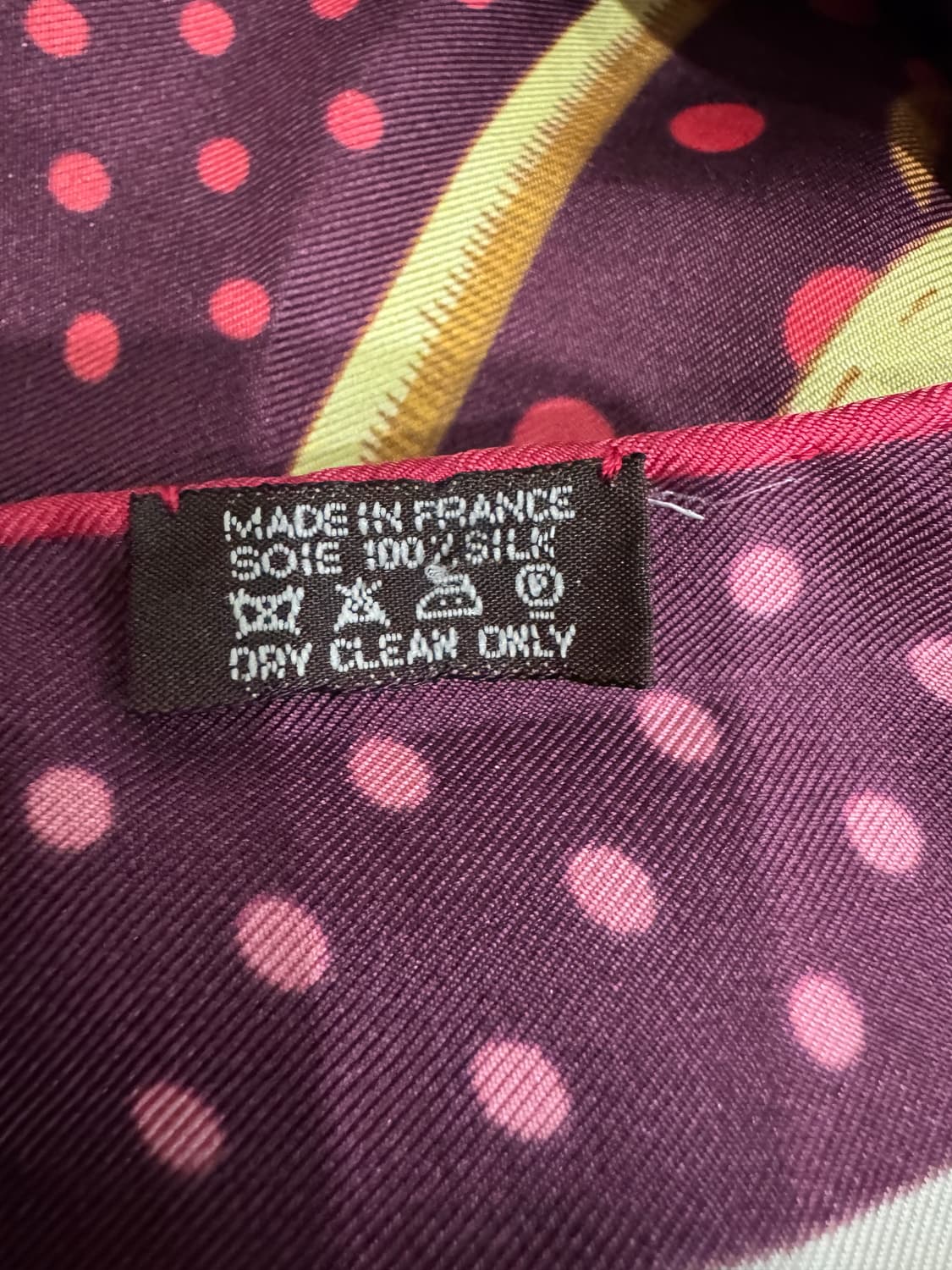 에르메스 실크 스카프 버건디 호랑이 정품 상품이미지5