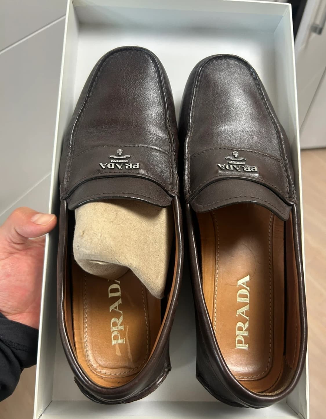 프라다 브라운 가죽 로퍼 7사이즈 상품이미지1