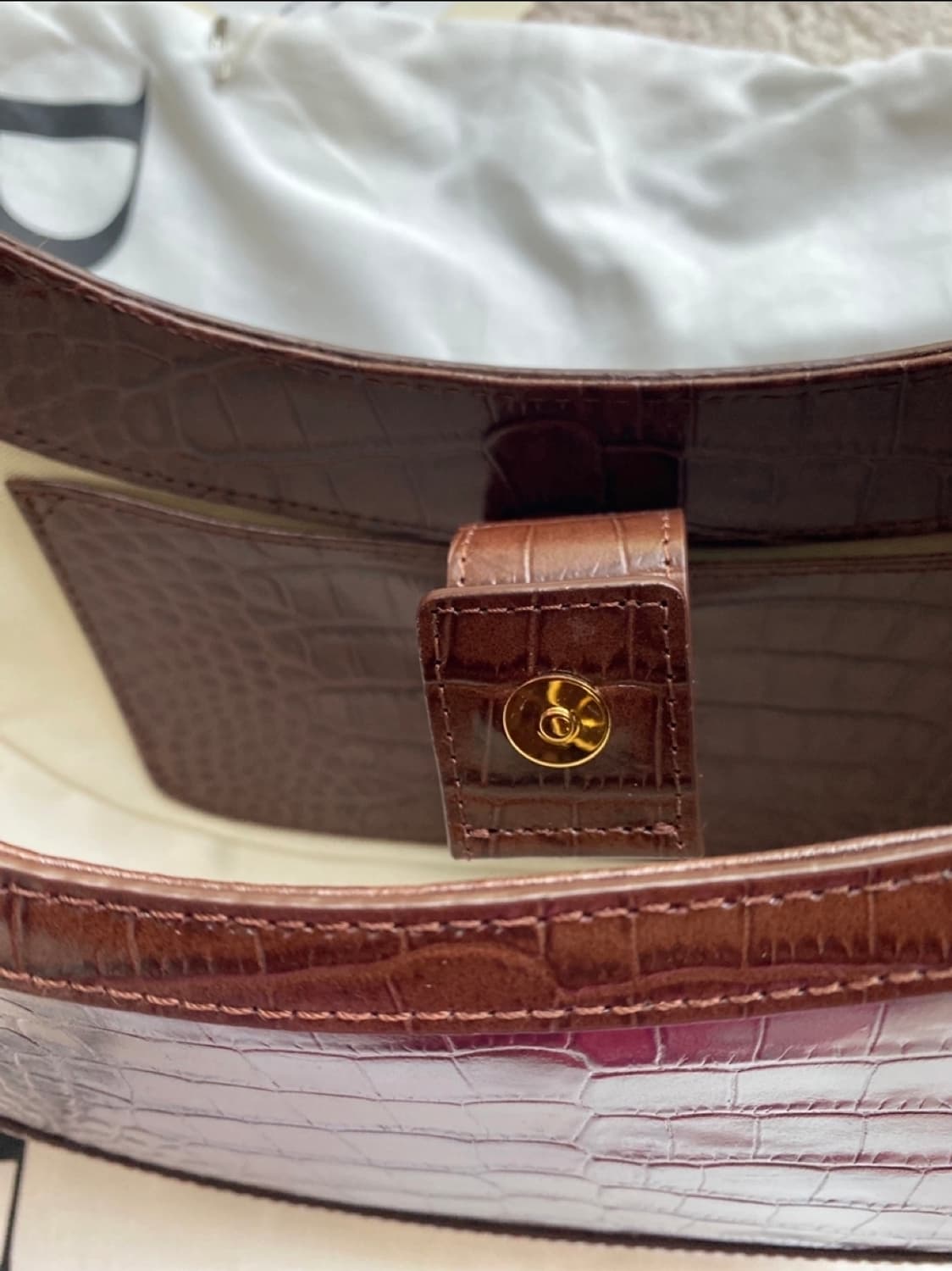 렉토 크로크이펙트 쇼울더백 브라운 새상품 상품이미지4