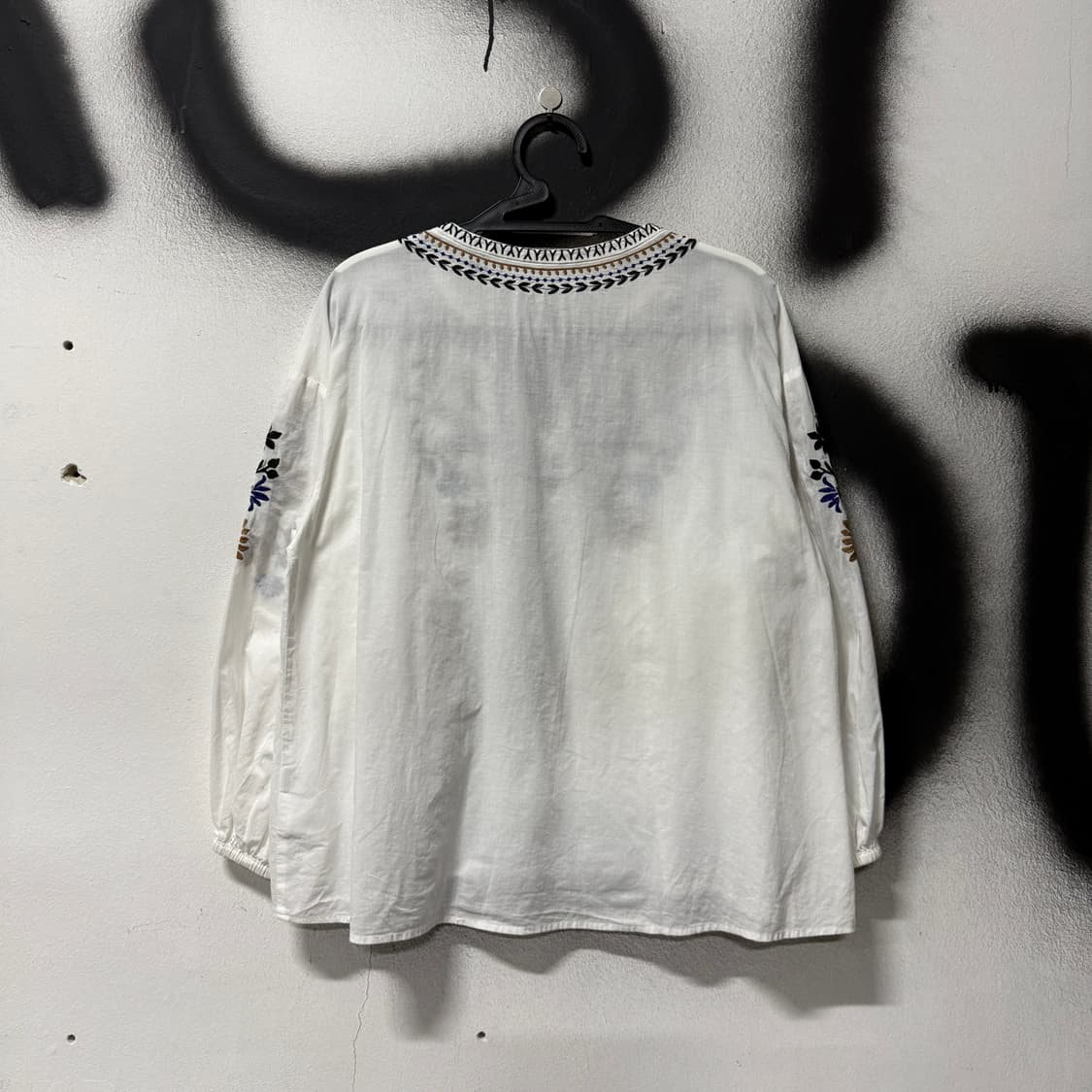 VTG 빈티지 보헤미안 모리 플로럴 자수 블라우스 상품이미지2